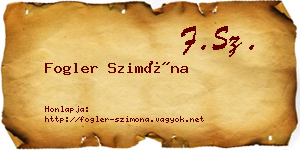 Fogler Szimóna névjegykártya